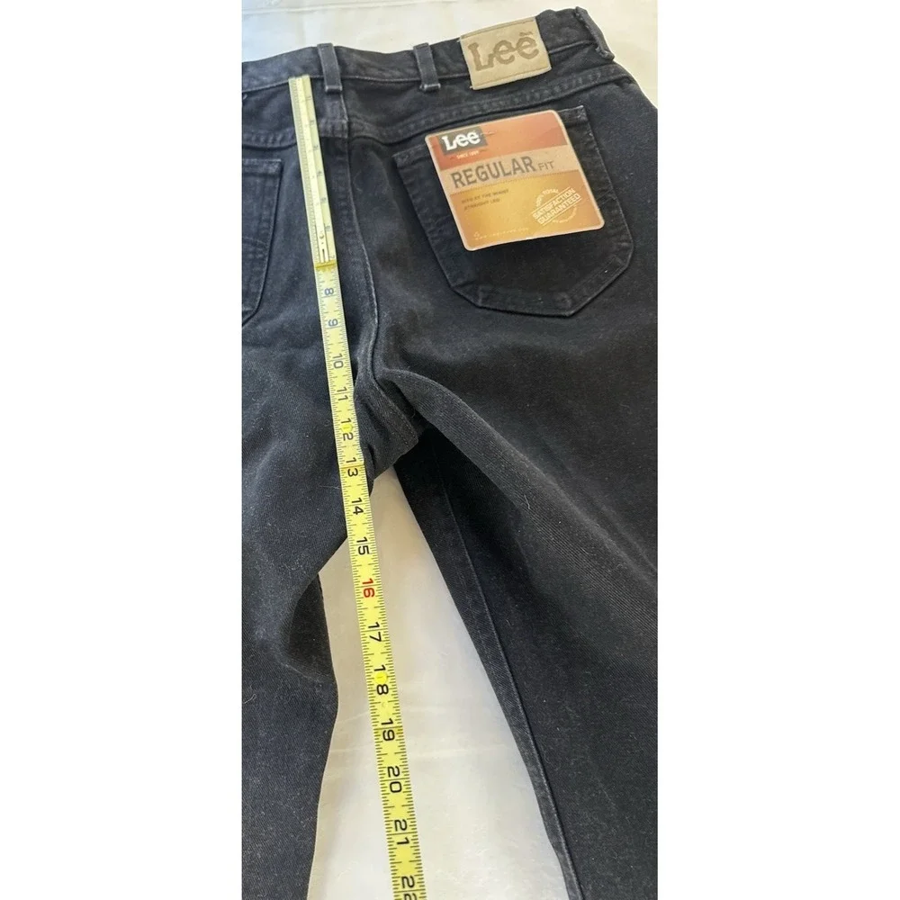 NWT Lee Mens Black Regular Fit Straight Leg Jeans Size 38x30 Vintage Deadstock